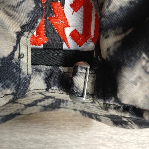 AC/DC Adjustable Baseball Cap Hat‎ H3 Headwear Black Tie-Dye HA - Picture 7 of 8